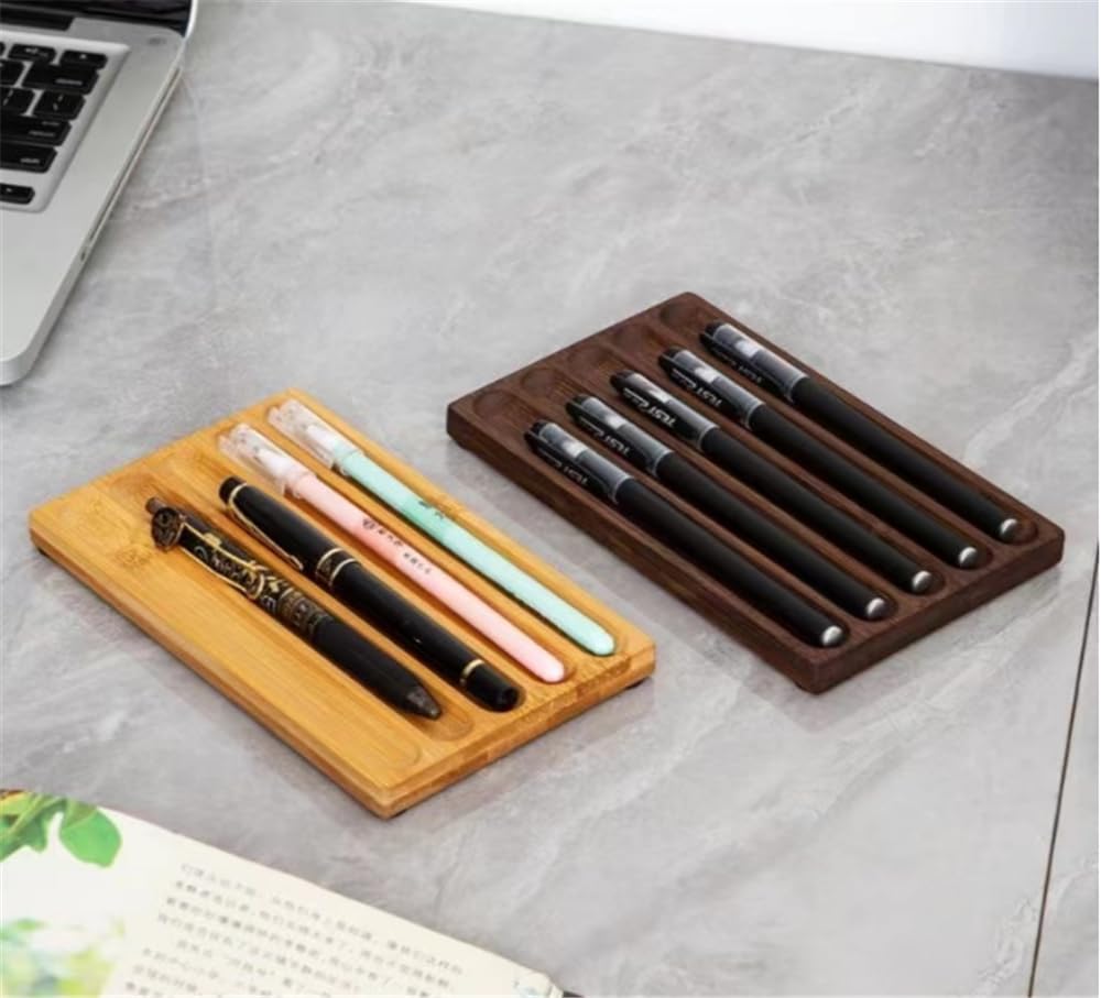 Stifthalter, Organizer für Büroschreibtische, Walnussholz, Stifteablage, Bürozubehör, Lehrer-Geschenke, geeignet für Schule, Zuhause, Büro, Schreibtisch-Zubehör (Log, 1 Gitter)