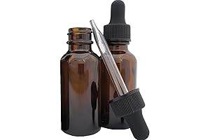1oz Amber Glass Dropper Bottles - Pack of 2 - 1oz Dropper