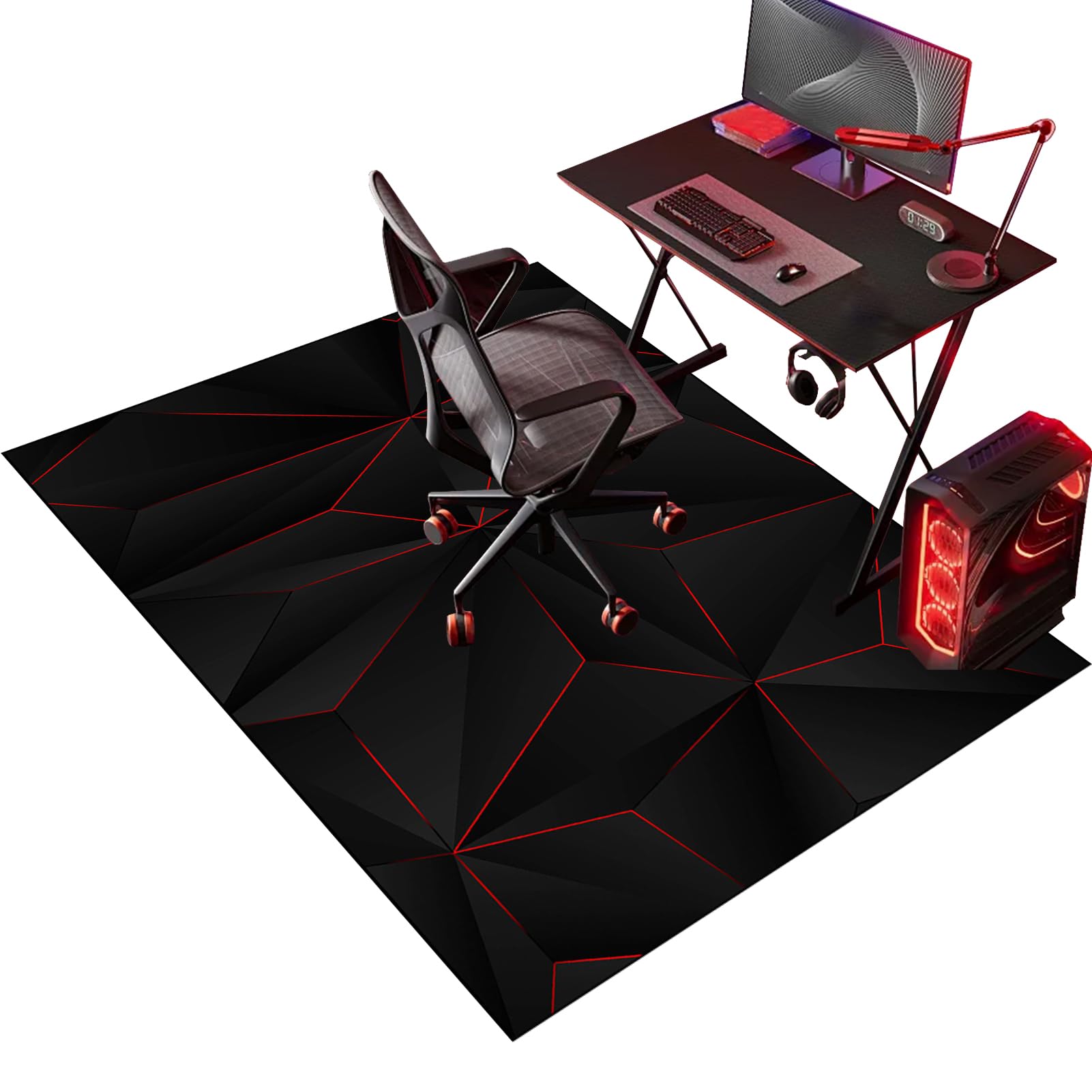 Protector Suelo Silla Ruedas Gaming Alfombra Silla Escritorio Alfombra Silla Gaming Antideslizante Alfombra Oficina para Silla con Ruedas Alfombra Protectora Suelo Silla Alfombra Gamer 120 x 140 cm