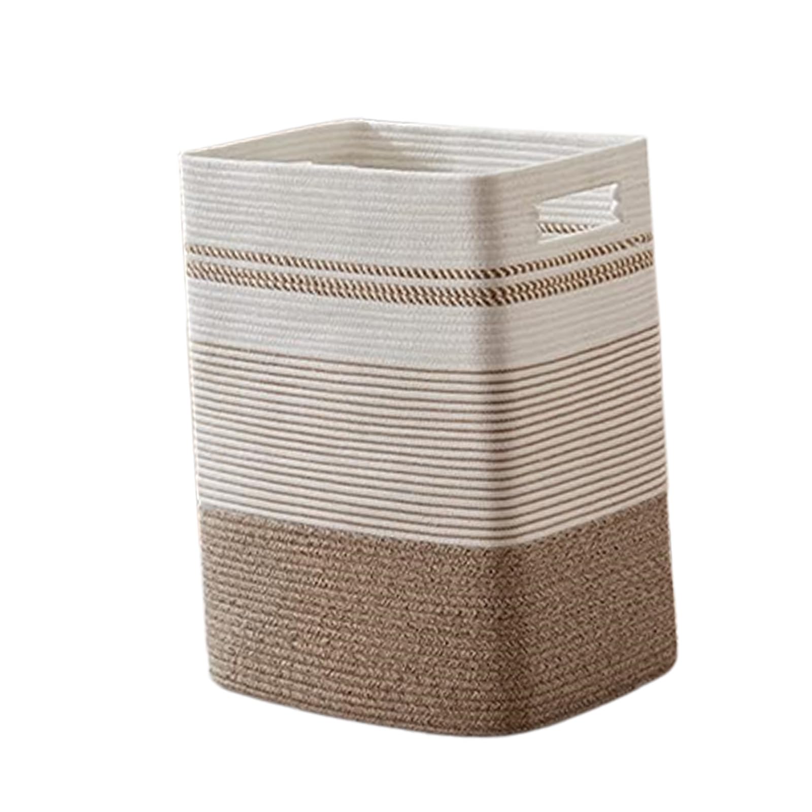 NVOQILIN Handcrafted Cotton Basket Large Capacity for Holding Linens Towels Seasonal Items and Other Individual Belongings Contemporary Decor Basket