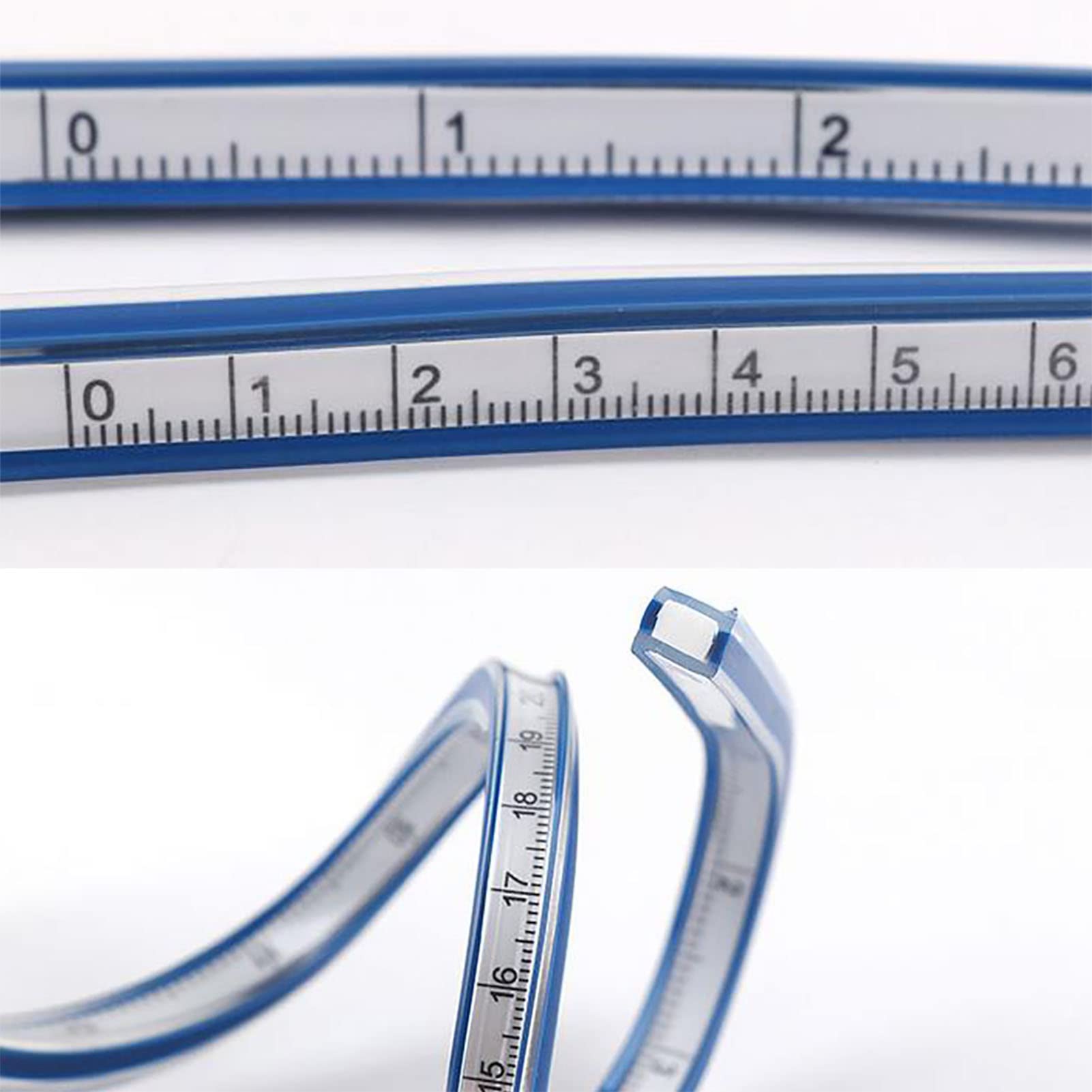 Flexible Graph Ruler Flexible Curve Ruler 60CM Vinyl Flexible Ruler Plastic Double Sided ...