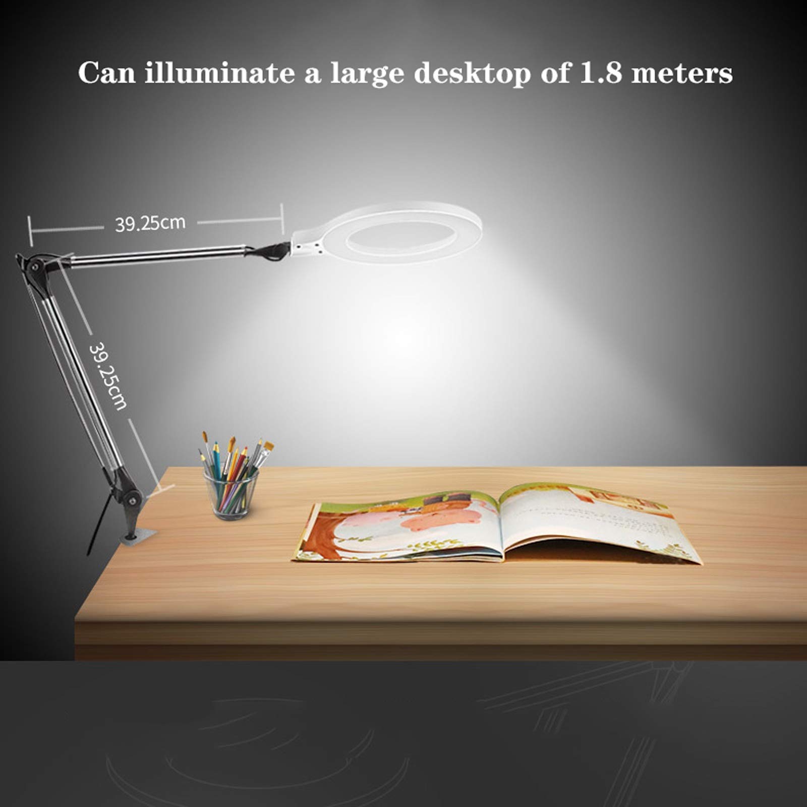 Lampada da Scrivania Full Spectrum LED Clip Lamp Clip on Light Light, Stepless Dimming Tocca Toccare lampada da tavolo, perfetta per la lettura notturna, testata del letto e computer Luce da comodino