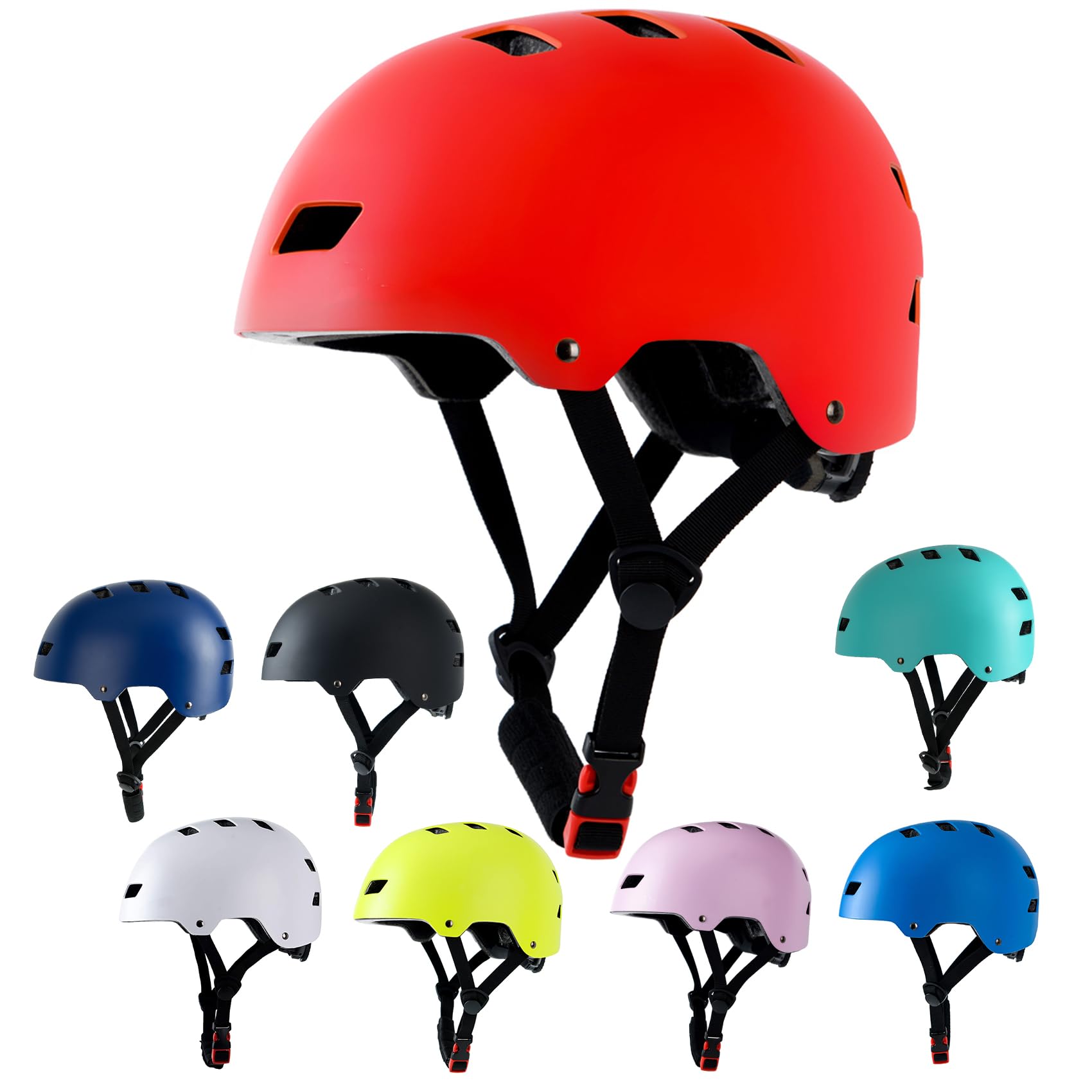 Bike Helmet 3 Sizes for Teenager Kids Youth Adults,Bavilk Skateboard Helmet Adjustable Multi-Sport Bicycle Cycling Scooter Roller Skate Inline Skating