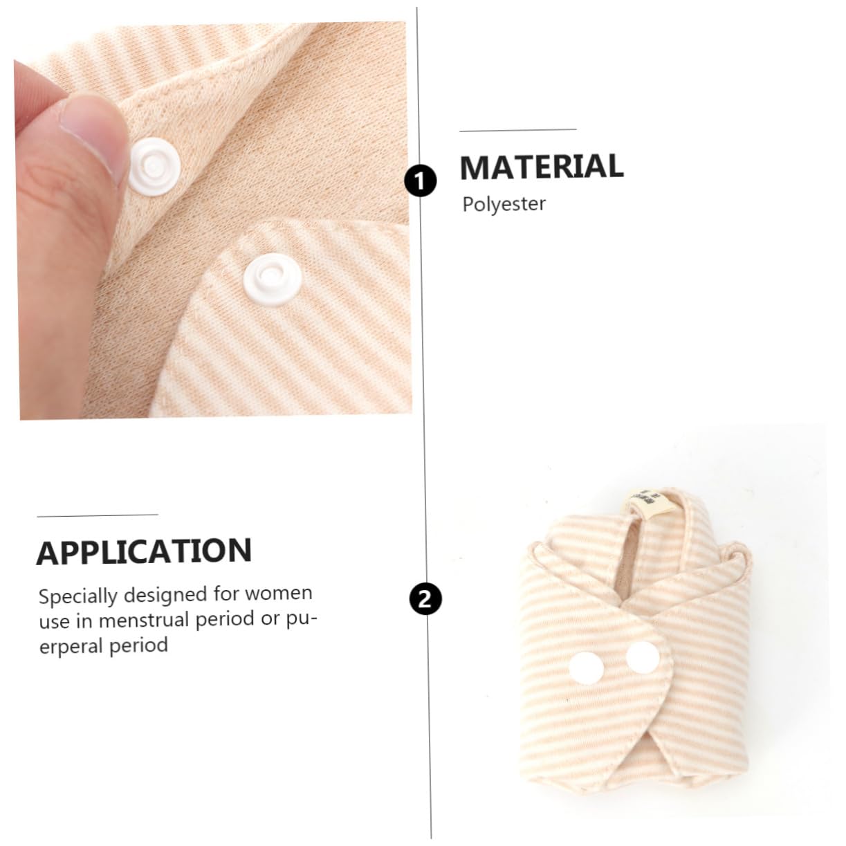FRCOLOR Compresa sanitaria de tela lavable, compresas sanitarias portátiles, compresas menstruales reutilizables, compresas sanitarias ecológicas, compresas menstruales de tela, almohadillas para mamá
