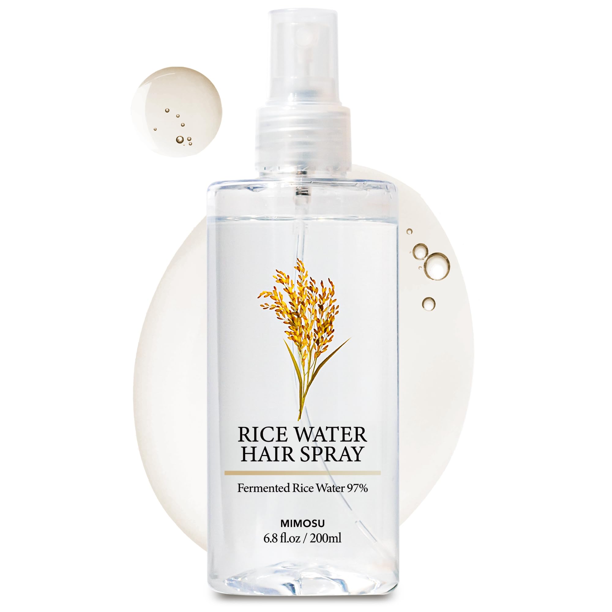mimosu 97% Rice Water Hair Growth Spray - Fermented Rice Water & Biotin Serum, PHA Toner, Korean hair care Formula, 6.8fl.oz