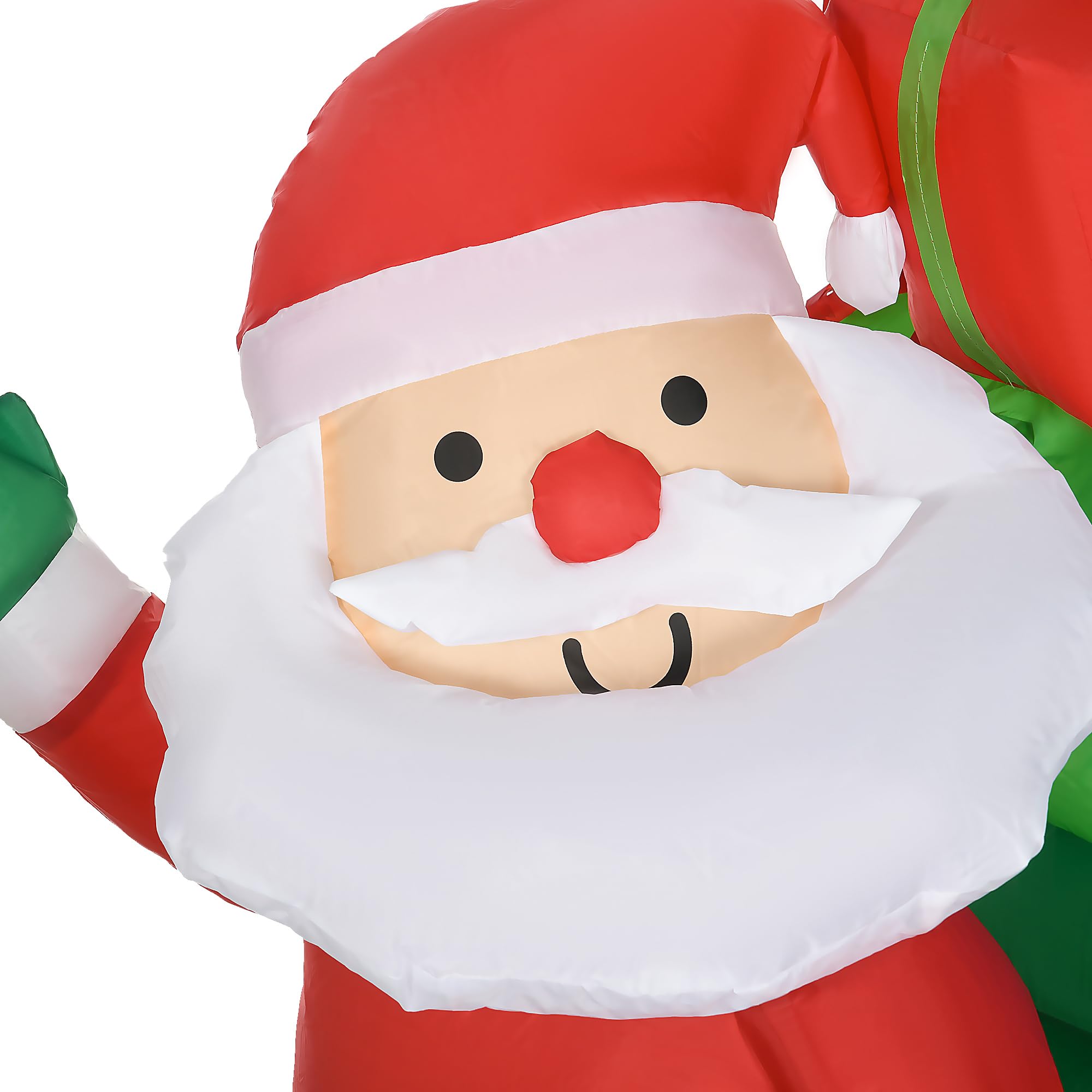 HOMCOM Decoración Inflable de Navidad Papá Noel con Trineo 210x70x125 cm | 2 Renos, Decoración Navideña, con 4 Luces LED, para Jardín Patio
