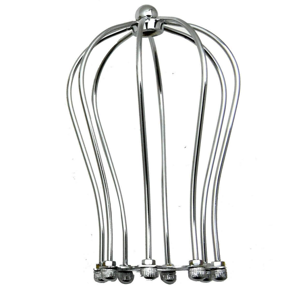 Dc Voltage Chrome Open Style Wire Cage Light Shades, Metal Easy Fit Balloon Cage Lampshades For Ceiling Pendant Light, Wall Lamps (Chrome)