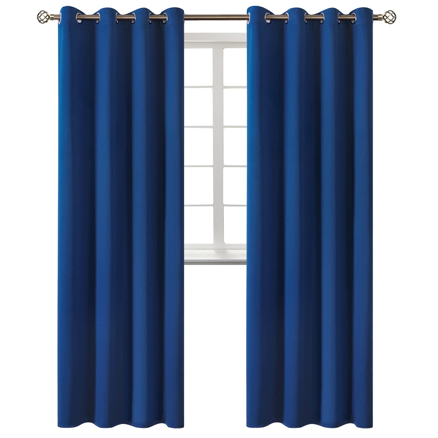 BGment Blackout Curtains for Bedroom - Grommet Thermal Insulated Room Darkening Curtains for Living Room, 52 x 108 Inch, 2 Panels, Royal Blue
