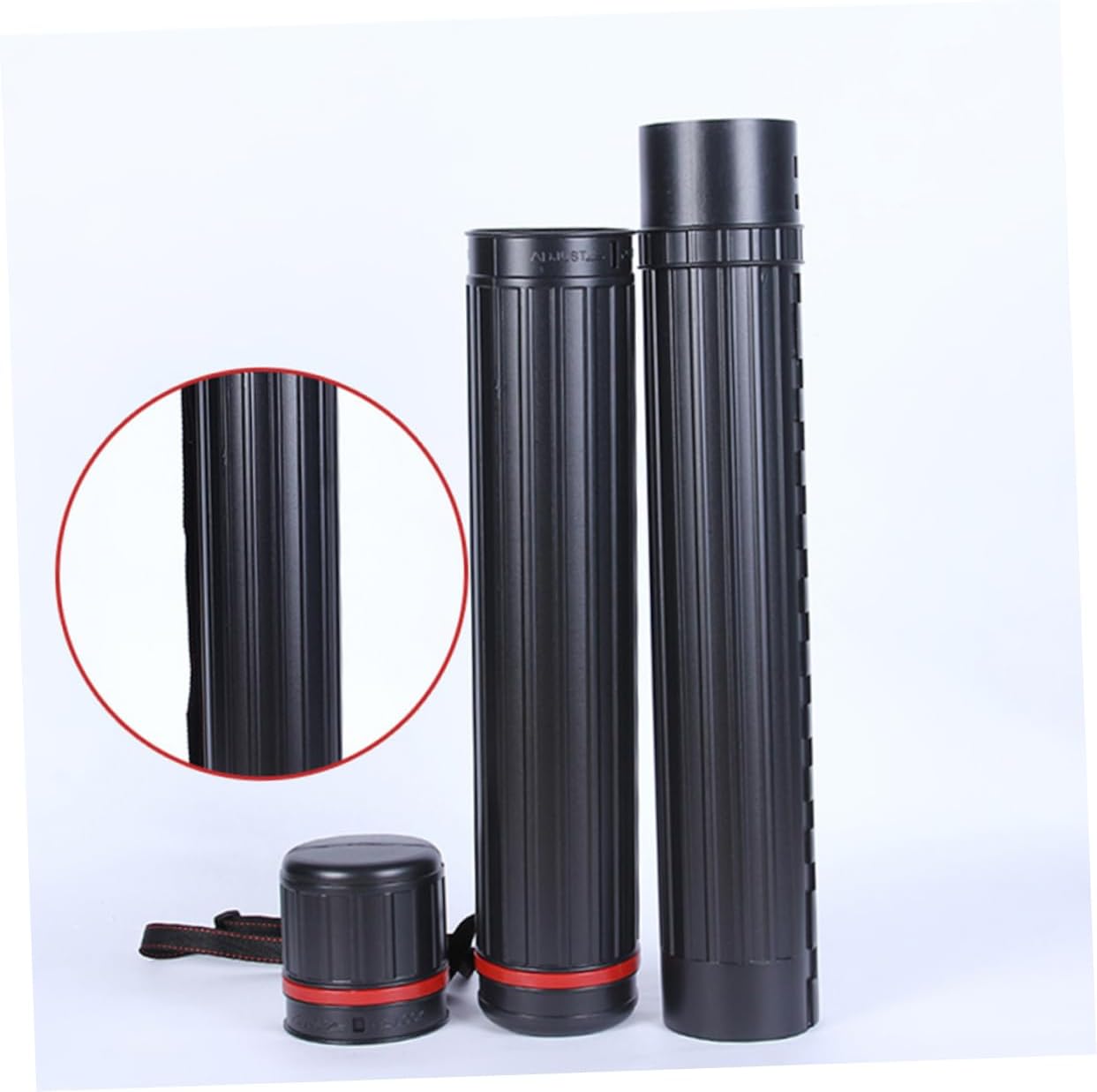 TEHAUX Poster Tube, Plastic Storage Tube, Expandable Black Drawing Tube