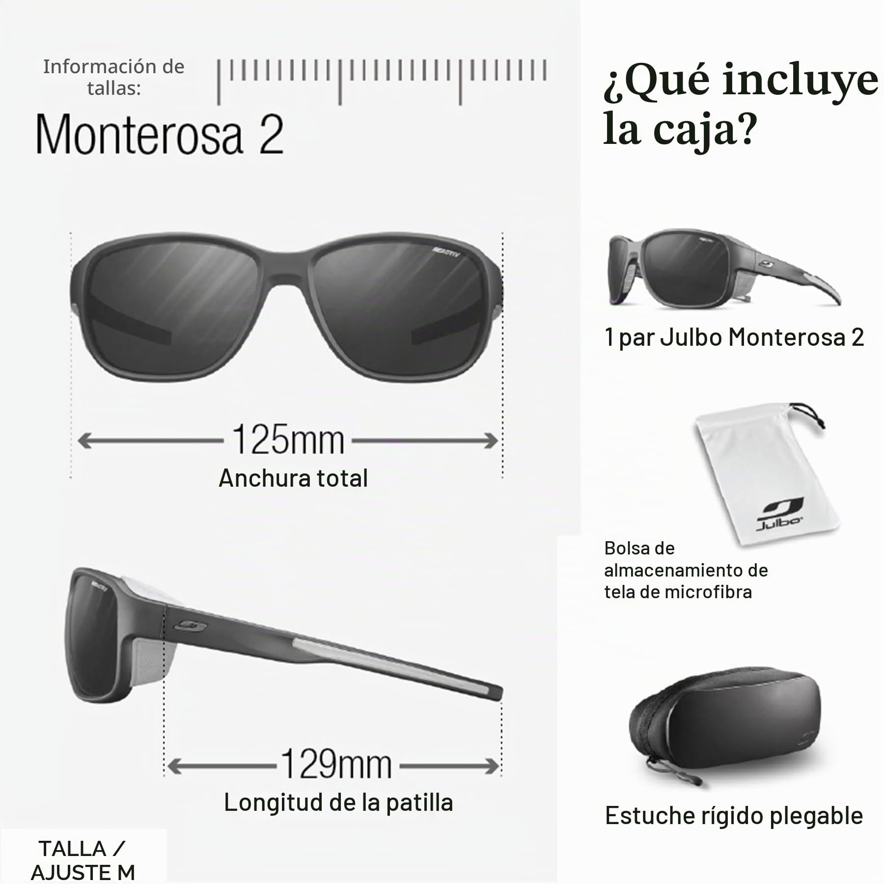 Julbo MONTEROSA 2 Gafas DE Sol, Negro/MARRÓN, Talla única Unisex Adulto