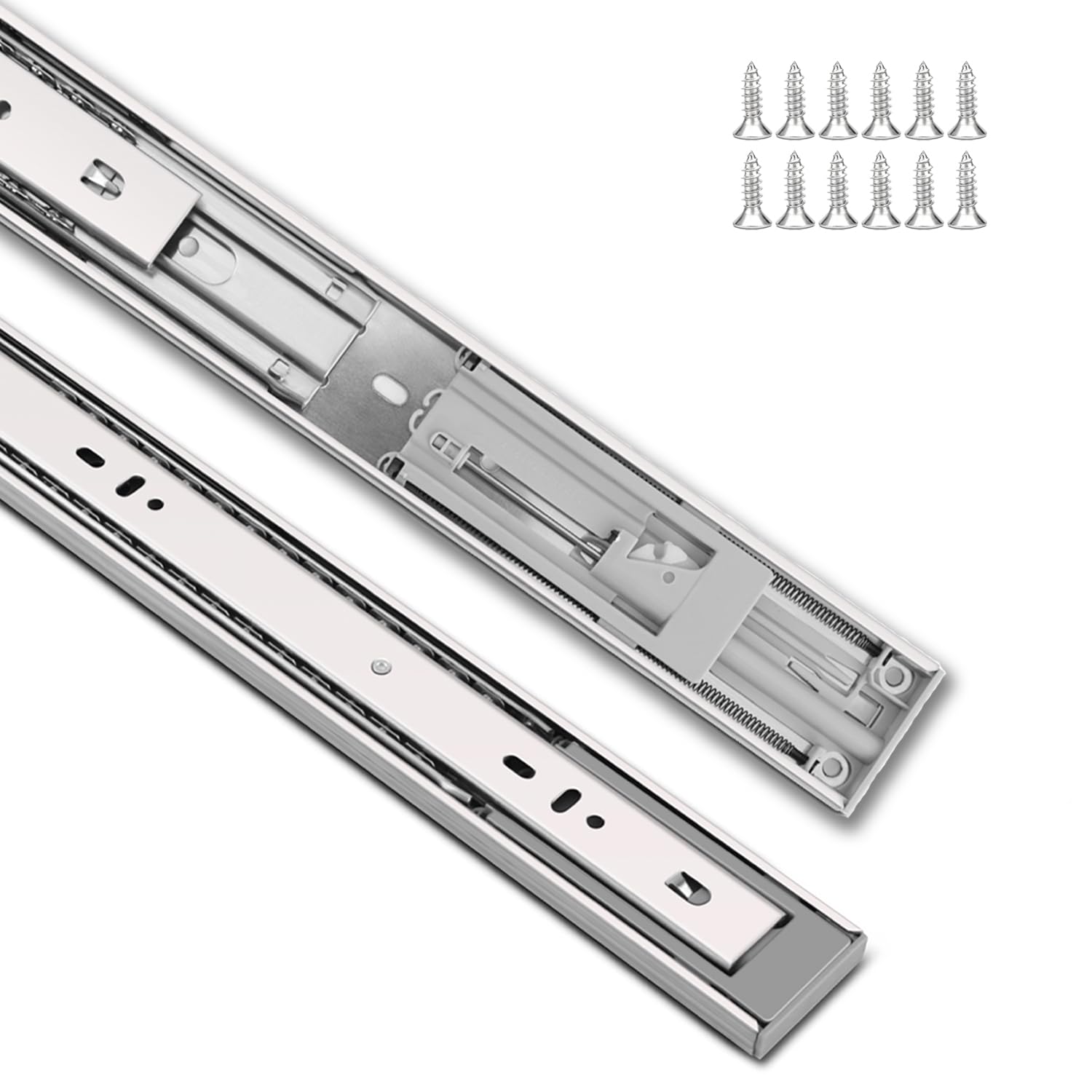 Molvyan 5 Pairs 20 Inch Soft Close Drawer Slides Heavy Duty Side Bottom Mount Rails, Ball Bearing Full Extension Dresser Kitchen Cabinet Drawer Slide,