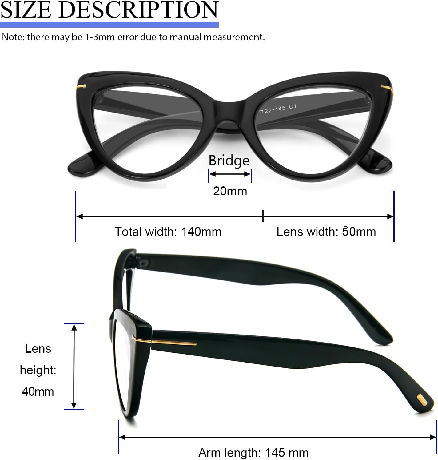 MMOWW Cat Eye Reading Glasses Fashion Cute Reader for Women - Image 4