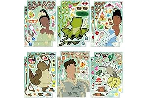 36Pcs Make Your Own Princess Tiana Toys Stickers Sheet,Princess Birthday Decorations for...