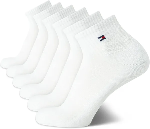 Tommy Hilfiger Mens Quarter Socks - 6 Pack Cushioned Athletic Ankle - Breathable Sports Socks (Size 7-12)
