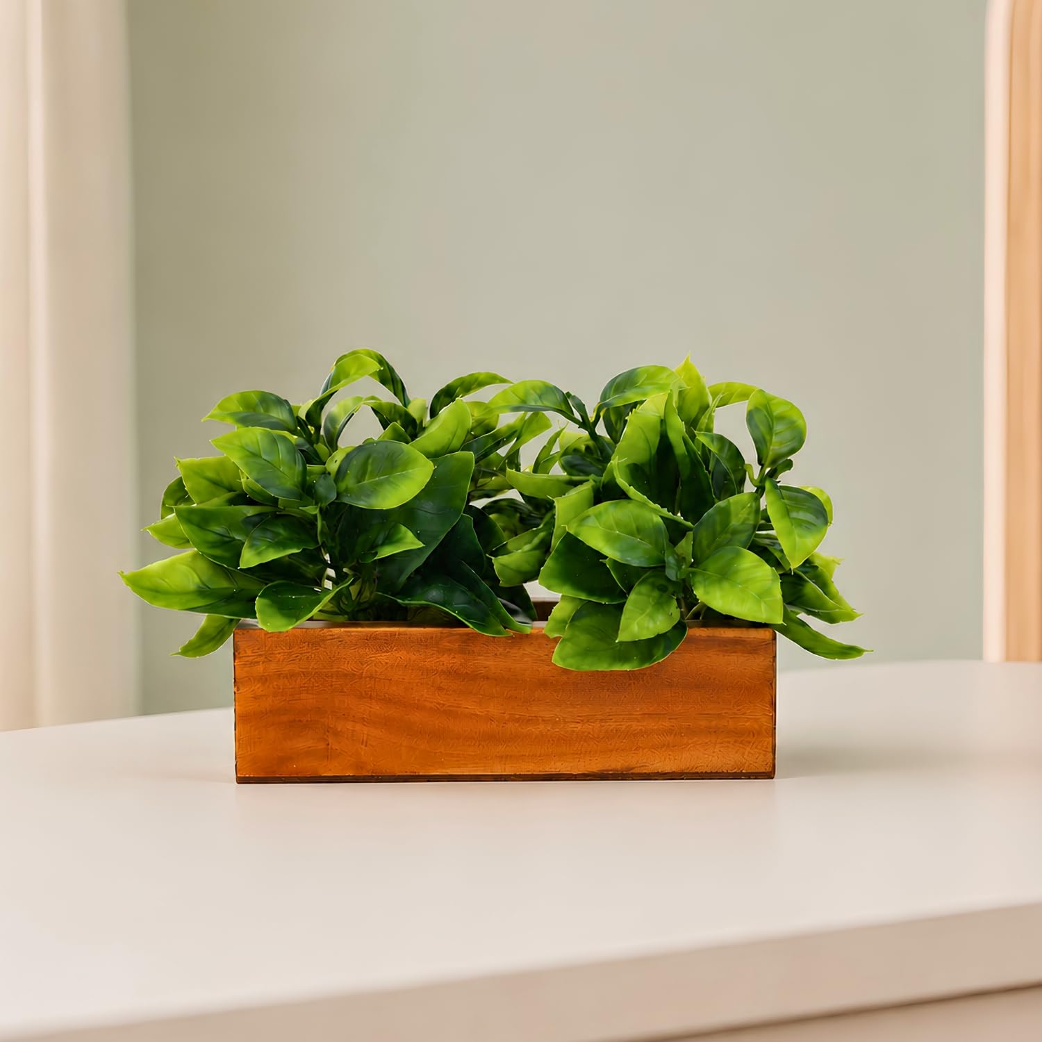Artificial Plant Leaves - Wooden Tray Decor -13