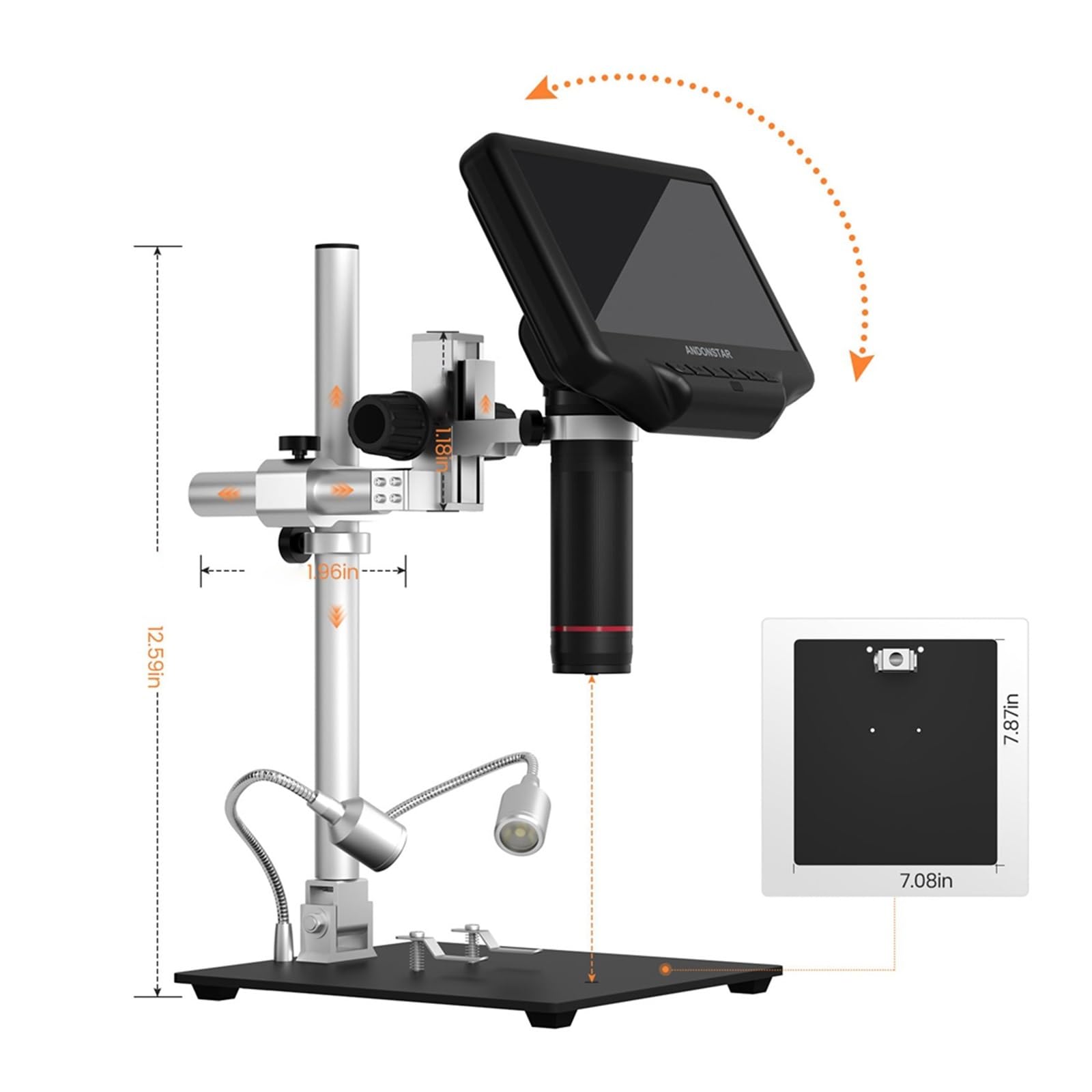 顕微鏡 顕微鏡 7 インチ LCD ディスプレイ工業用顕微鏡デジタル電子