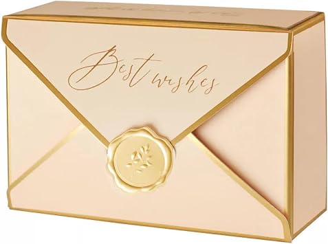 50 Pcs Wedding Gift Boxes, Bronzing Envelope Shape Candy & Cookie Boxes for Wedding, Baby Shower, Birthday, Christmas Favour Champagne