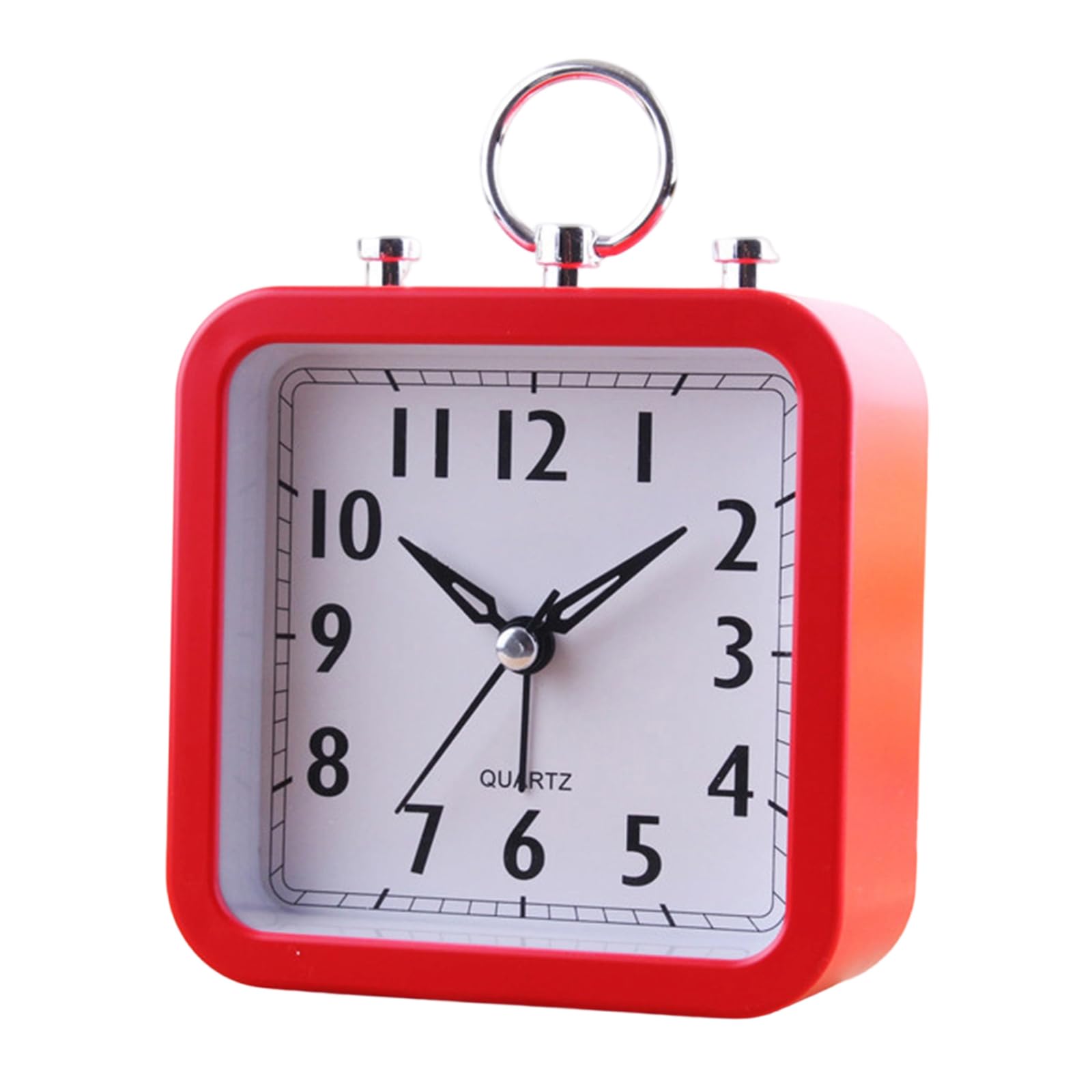 Hsioluted Red Quiet Travel Alarm Clock Battery Operated Analog Alarm Clock With Clear Display For Home Or Camping Retro Desk Small