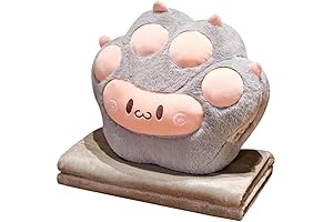 Kids Travel Blanket for Airplanes Plush Animal Pillow