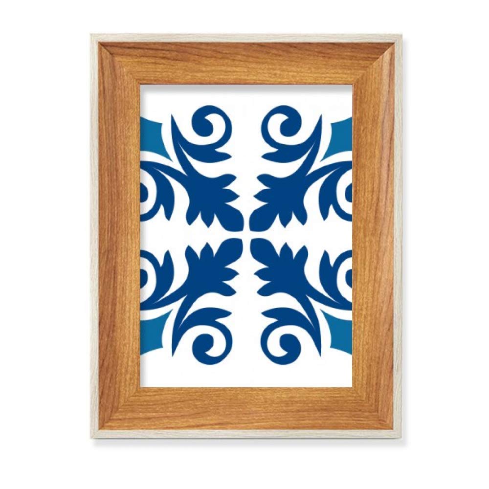 Cadre photo en bois bleu Maroc stable pour eviter la chute de vos tableaux de bureau
