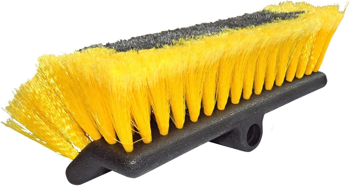 Yachticon Waschbürstenset Nr. 1 – Teleskopstiel 90–175 cm mit Wasserdurchlauf, Waschbürste ohne Seitenborsten & Schwamm-Abzieher für Boot, Auto, Wohnmobil & Caravan