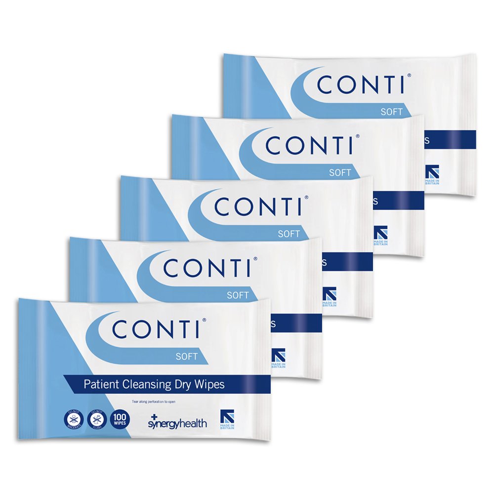 Synergy Conti Supersoft Large Dry Patient Cleansing Wipes (1 Pack Of 100