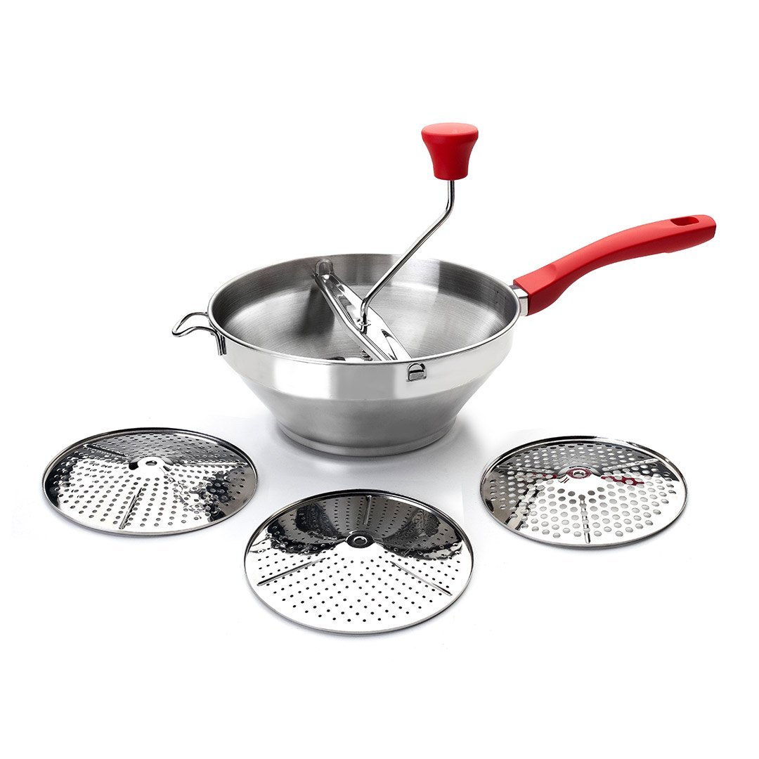 Presse-purée sans grumeaux IBILI 742424 en inox argenté avec 3 grilles amovibles