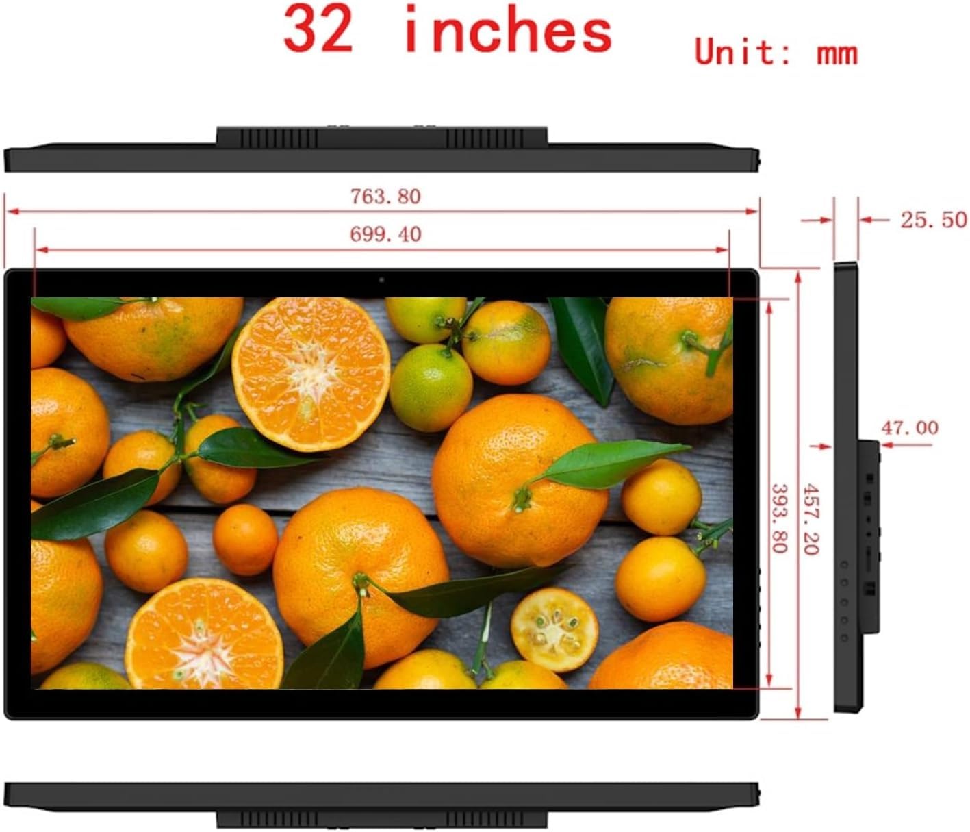Duża 32-calowa cyfrowa ramka na zdjęcia WiFi, ekran IPS Full HD 1920 x 1080, timer wł./wył. do montażu na ścianie, łatwa konfiguracja (biała, bez WiFi)