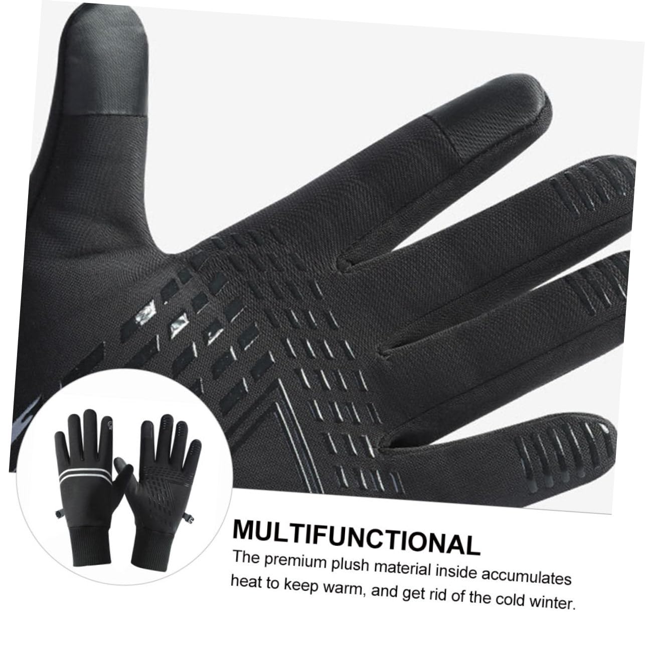 CALLARON Guanti Isolare Dita Equitazione Invernale Escursione Caldo Montagna Nero Antivento Mano Impermeabile Uomini Impermeabili Nevicare Tempo Freddo Presa Vello Maglieria Black