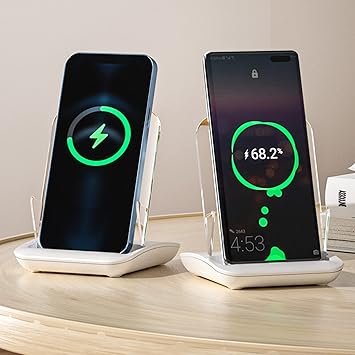 upgraded wireless charger 15w power magnetic charge 65w flash charge with vertical mobile phone stand built in temperature sensor equipped with two