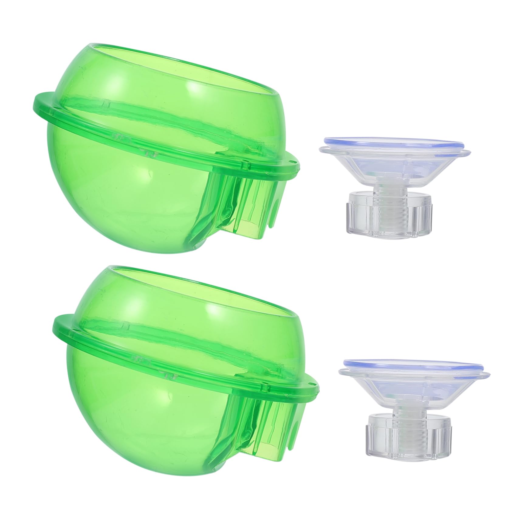 Happyyami 2Pcs Reptile Feeding Bowl Escape Food Water Container with Suction Cup Transparent Design for Pet Lizards Frogs for Reptile Owners
