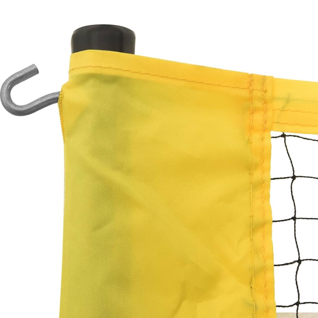vidaXL Badminton Netz, Federballnetz mit Tragetasche Badminton Schlägern, Tennisnetz für Garten Strand, Volleyballnetz Sportnetz, Gelb Schwarz PE Gewebe