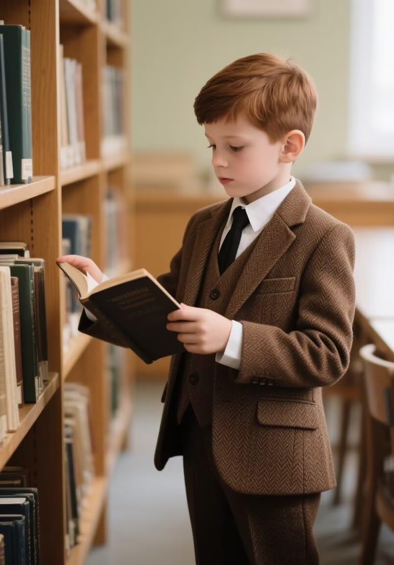 Boy Suit Tweed 3 Pieces Herringbone Slim Fit Formal Stylish Vest Tuxedo Pants Wedding Homecoming Dress wear Set - Image 2