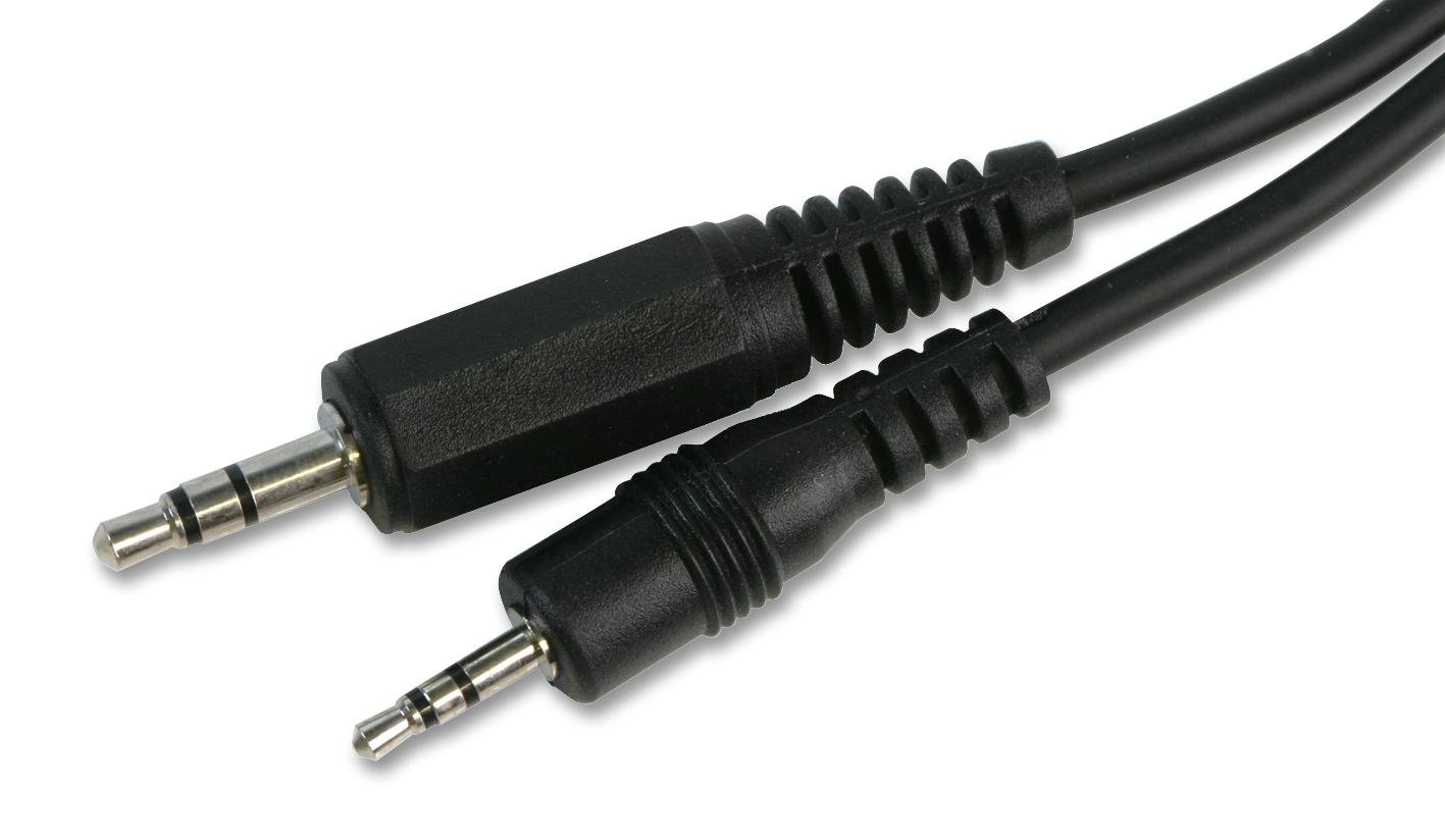 Pro Signal PSG03107 3.5mm to 2.5mm Stereo Jack Plug to Plug Lead, 1m, Black