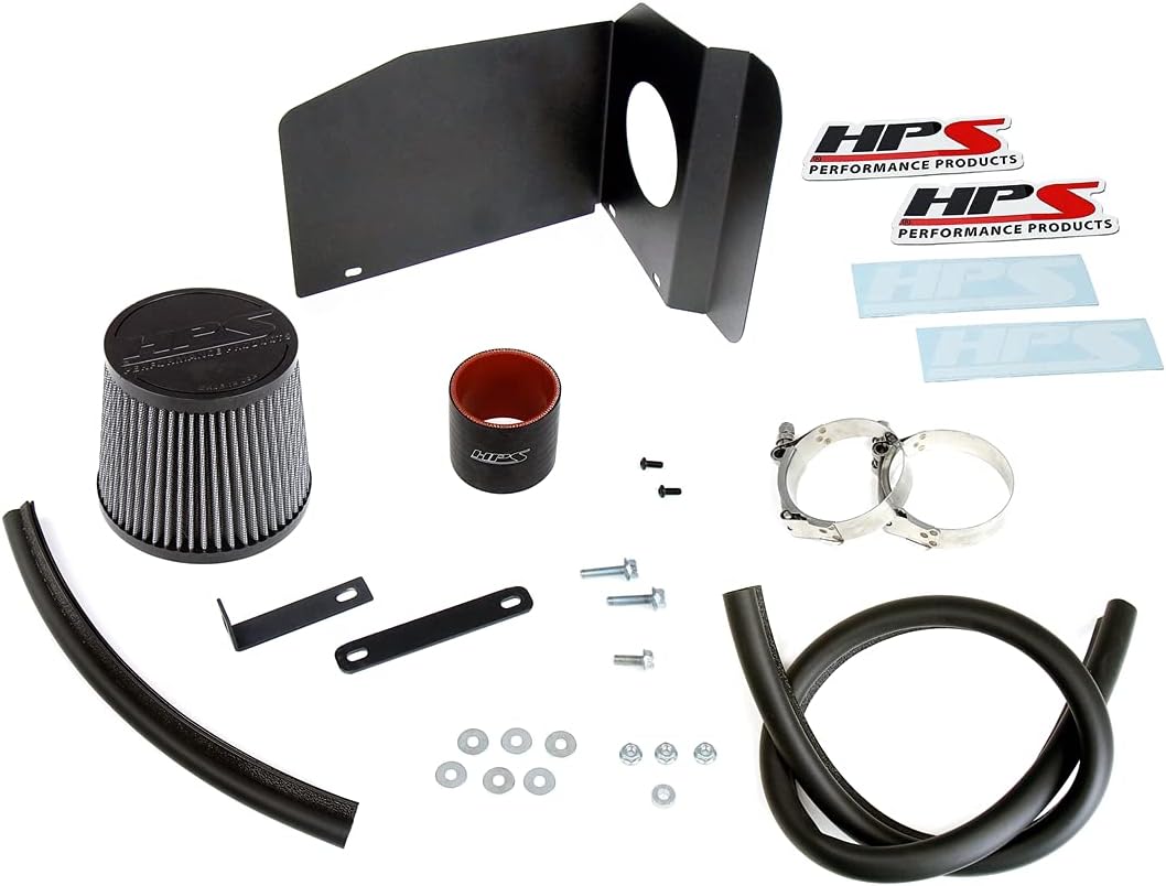 HPS Polish Shortram Air Intake Kit with Heat Shield Cool Ram Compatible for Toyota 2020-2022 Corolla 1.8L Non Hybrid, 827-708P