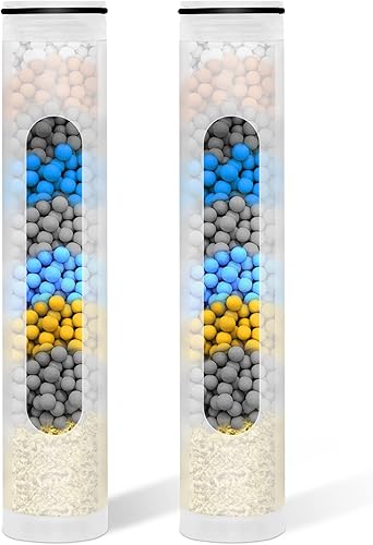 POPIOIBR Paquete de 2 filtros de ducha de repuesto, filtros de agua dura, filtro KDF mejorado para reducir el cloro y restaurar el equilibrio del