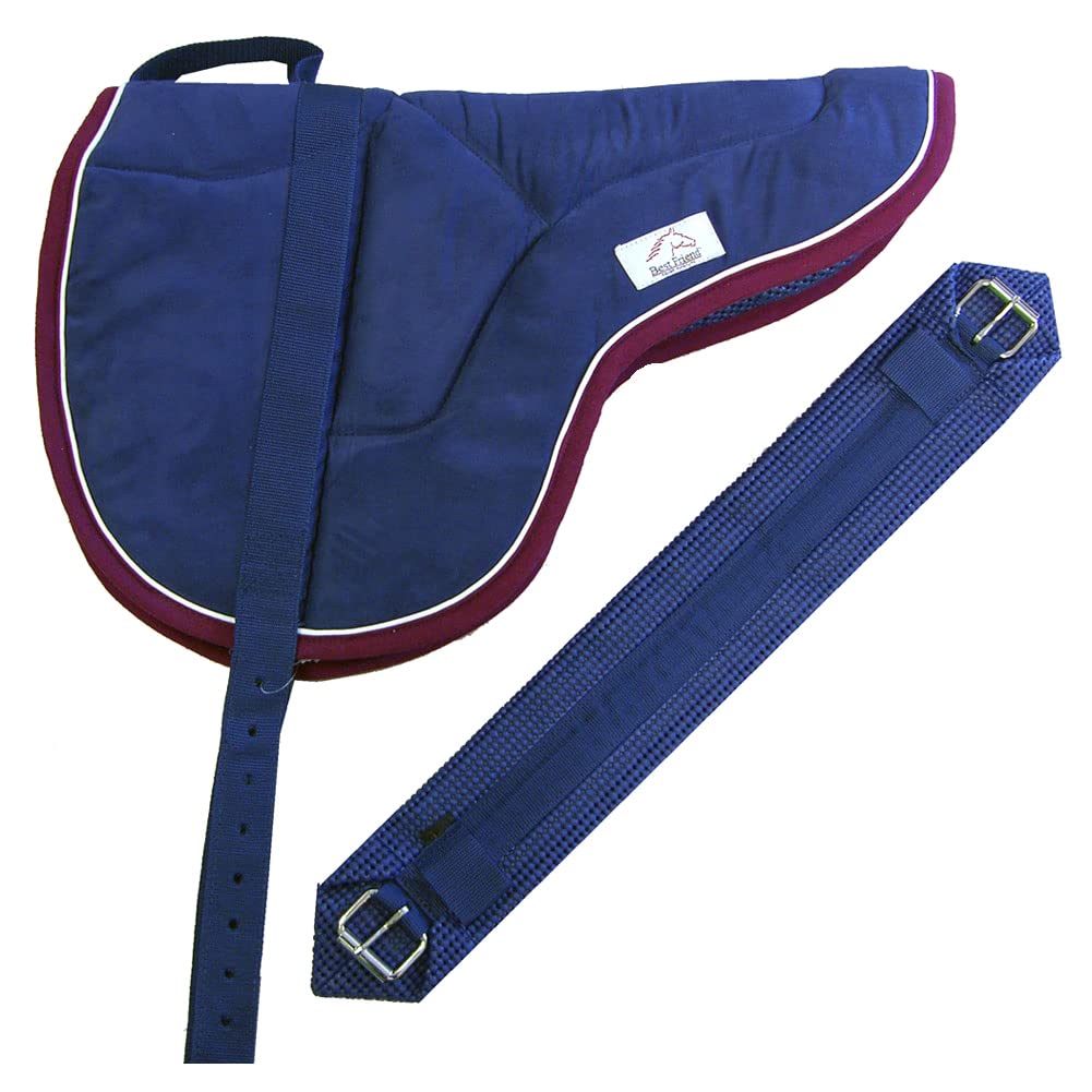 Best Friend English Bareback Pad - English Saddle Pad, Bareback Horse Saddle with Adjustable Girth (60-86 Inch), Non-Slip, Contoured Design, Bareback Saddle Pad
