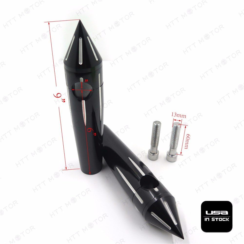 XKMT-1'', 6'' Spike Handlebar Pullback Risers Compatible With Shadow Spirit 750 Aero VTX 1300 C 1800N Valkyrie BLACK [B00YWC50C0]