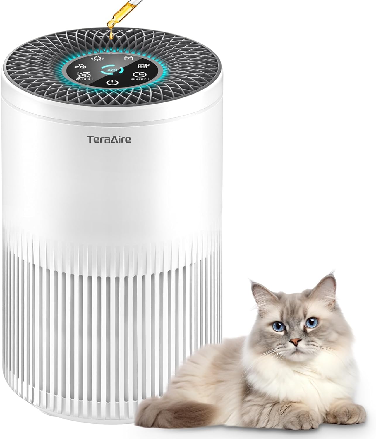 Air Purifiers for Bedroom Home, Air Purifier with PM 2.5 Air Quality Monitor Cover Up to 1235 Ft², A
