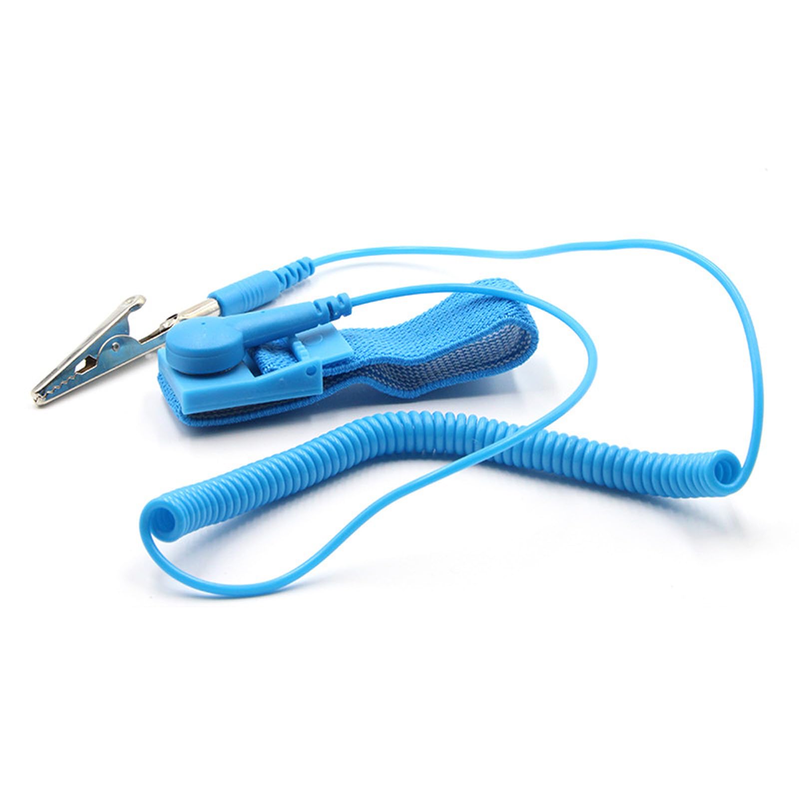 3 Double-Clip Coiled Grounding Wire for Sensitive Devices Anti-Static Metal Cord Accessories Electrostatic Discharge Wristband