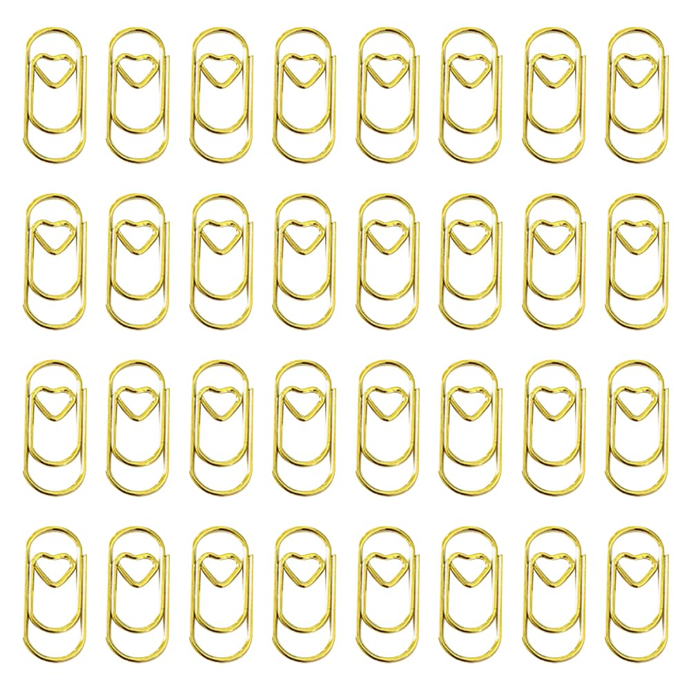 100 Pcs Heart Shaped Paper Clips Small Love Paper Clips Cute Mini Paperclips Decorative Office Paperclips Craft Bookmark Paper Clips for Office School