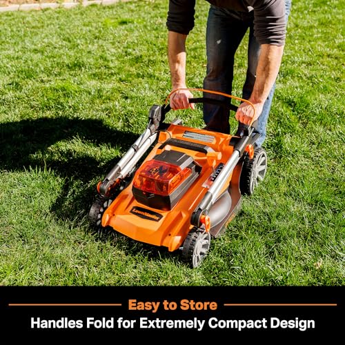 Image of LawnMaster 48V MAX Electric Lawn Mower, 19-inch Brushless Cordless Lawn Mower with 2X24V MAX 4.0Ah Battery and a Dual Charger-CLMF4819A