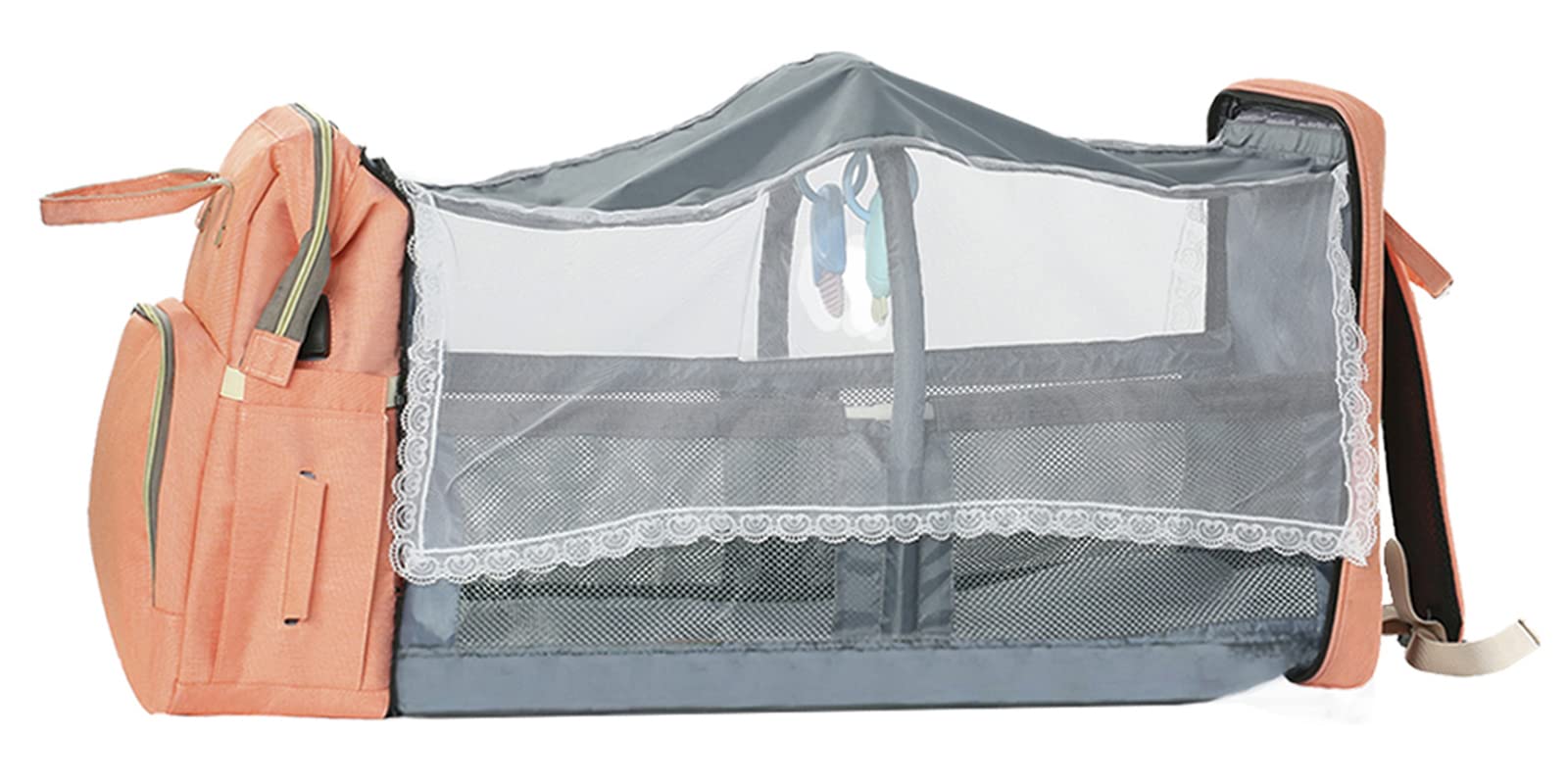 Diaper Bag with Changing Station, Large Diaper Bag Backpack, Multifunctional Baby Diaper Bag (Pink)