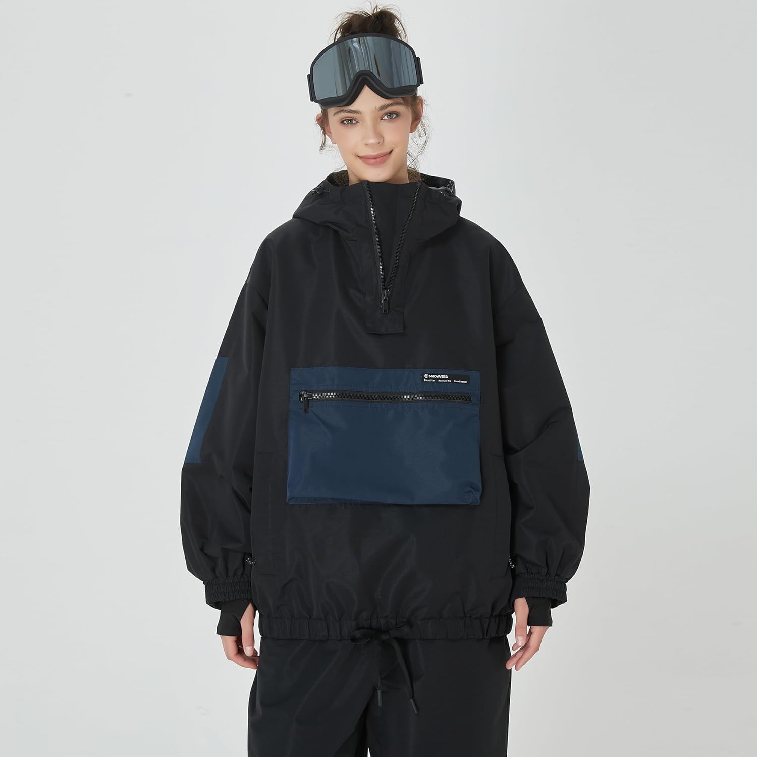 SNOWVERB Womens Mens Baggy Snow Waterproof Cargo Ski Warm Coat Insulated Windproof Snowboard Mountain Jackets with Hood - Image 4