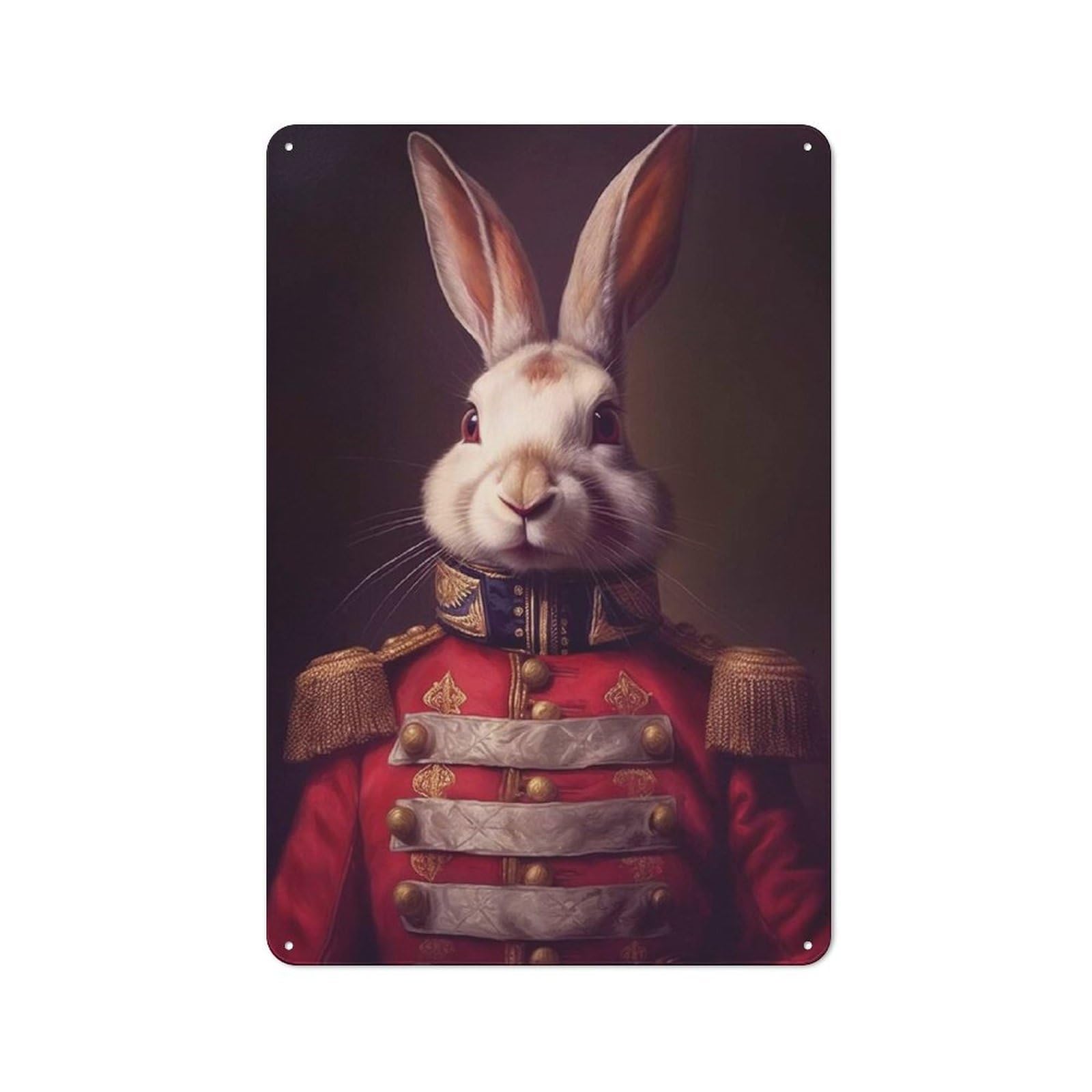 Rabbit Tin Sign 30x20cm, Rustic Home Bar Decor for Cafe, Pub, Workshop Or Home Bar, for Casual British Interiors