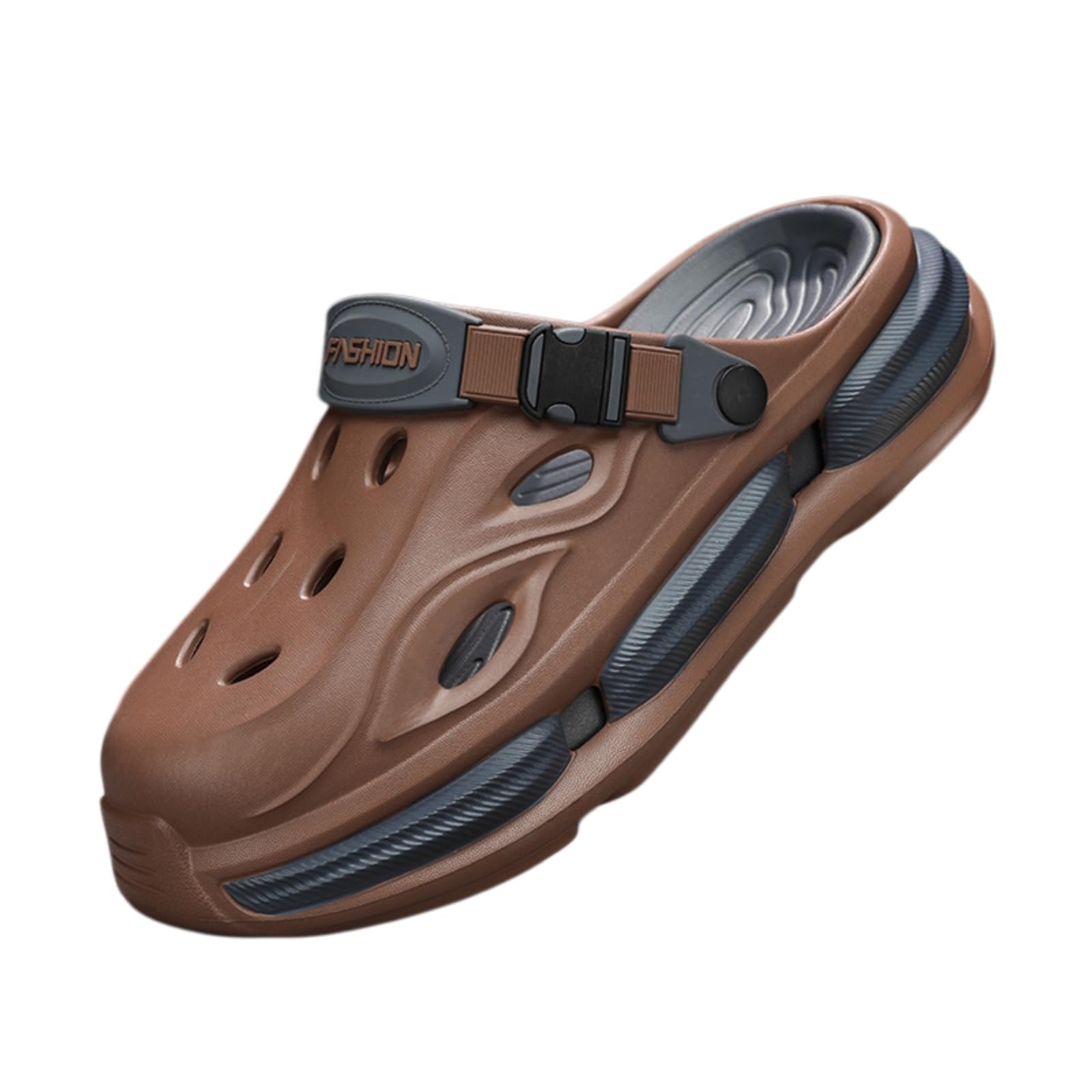 WANGSHUO Letnie klapki unisex Eva Clogs Slides, oddychające miękkie letnie sandały, poślizgnij się na dorywczo plaża ogród na świeżym powietrzu-czarny-42-43