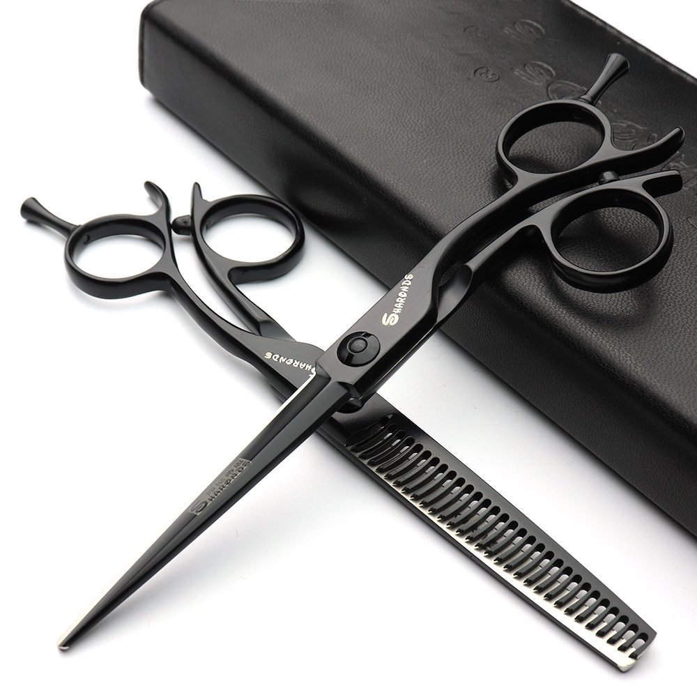 6.0 inch Japan Imported 440C Hairdressing Scissors Cut Hair high-end Household Haircut Scissors Liu Haiping Cut Avant-Garde Design Handle (2pcs)