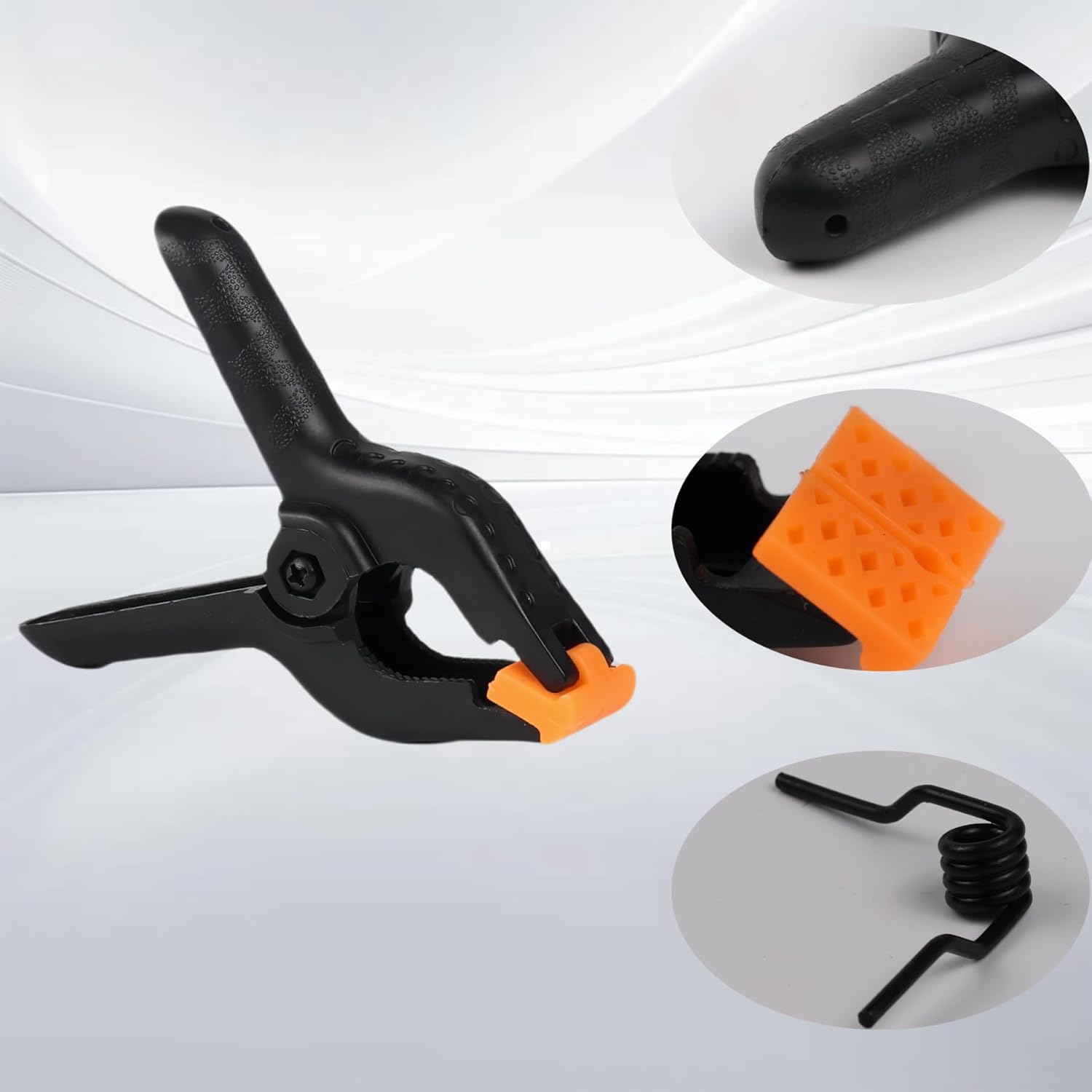 Another great deal on amazon: 12 Pack Plastic Spring Clamps, Heavy Duty 4.5 Inch Spring Clips for Woodworking, Backdrop Clips for Backdrop Stand, Photography, Home Improvement and More 4