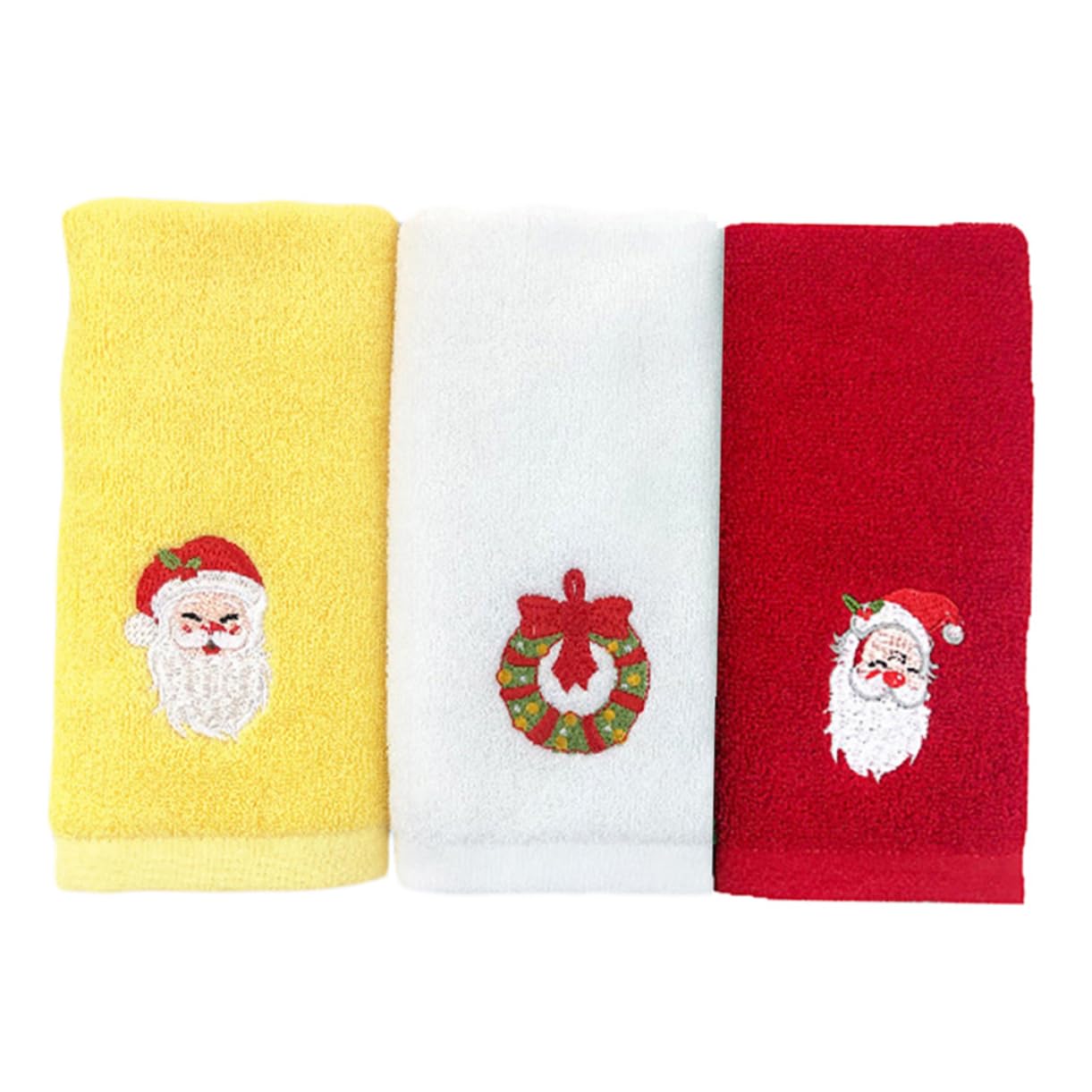 RORPOIR Cotton Face Towels Set Christmas Embroidered Tea Towels Gentle Christmas
