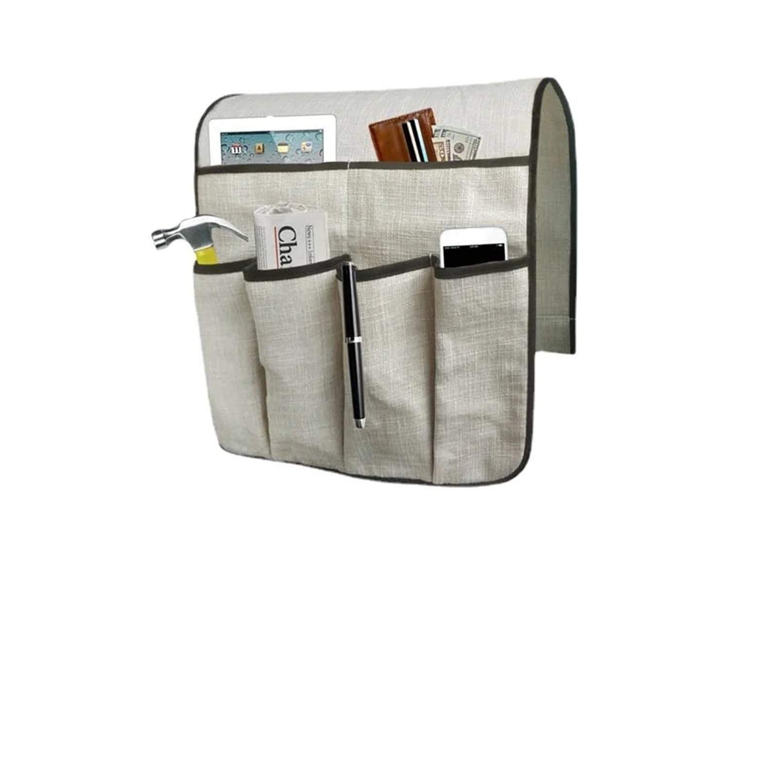 Betttasche Fernbedienung Telefon Lagerung Box Magazin Kleinigkeiten Organizer Sofa Stuhl Arm Rest Tasche Couch Kleidung Für Betten, Sofas(Beige Style B)